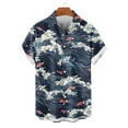 thumbnail image 4 of Awdenio Shirts for Men Floral Shirts Casual Tropical Beach Short Sleeve Funky Aloha Shirt Summer Holiday Vacation Party, 4 of 6