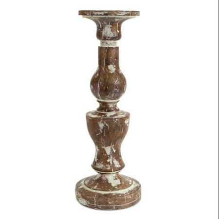 2 Country Rustic Brown And White Wash Wood Look Pillar Candle 2 Country Rustic Brown And White Wash Wood Look Pillar Candle Holders 15 25