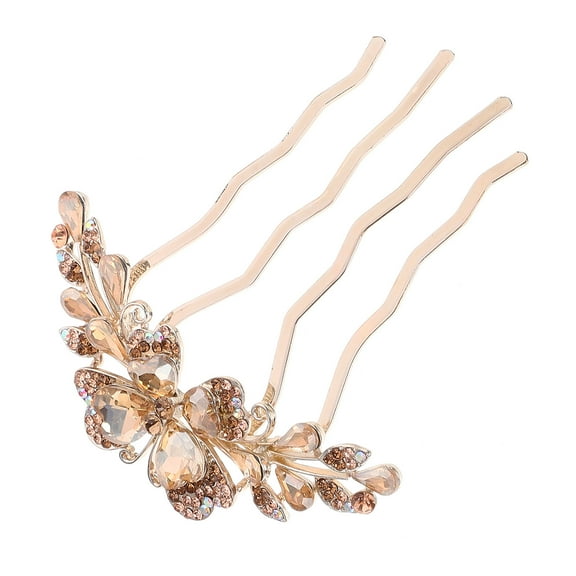 Minkissy Bridal Hair Comb with Metal Rhinestones, Elegant Hair Decoration for Women Weddings, 1 Pair