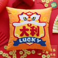 thumbnail image 4 of Throw Pillow Case Funda de Almohada Square Oriental Chinese New Year Pillow Funda de ín para Sofá Spring Festival Living room and home Decoration Naranja 45cm Soledad Fundas de almohada, 4 of 7