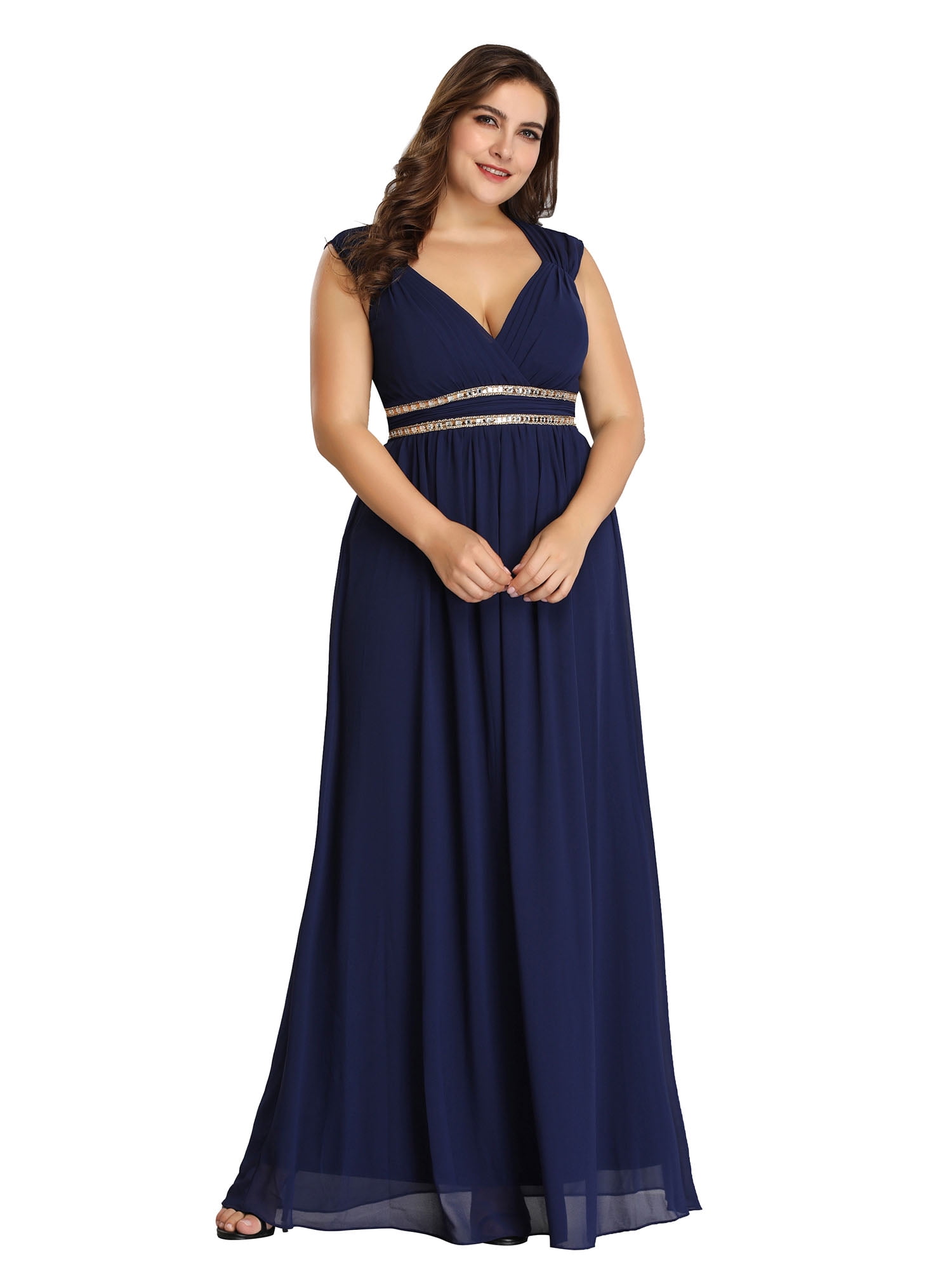 navy plus size gown