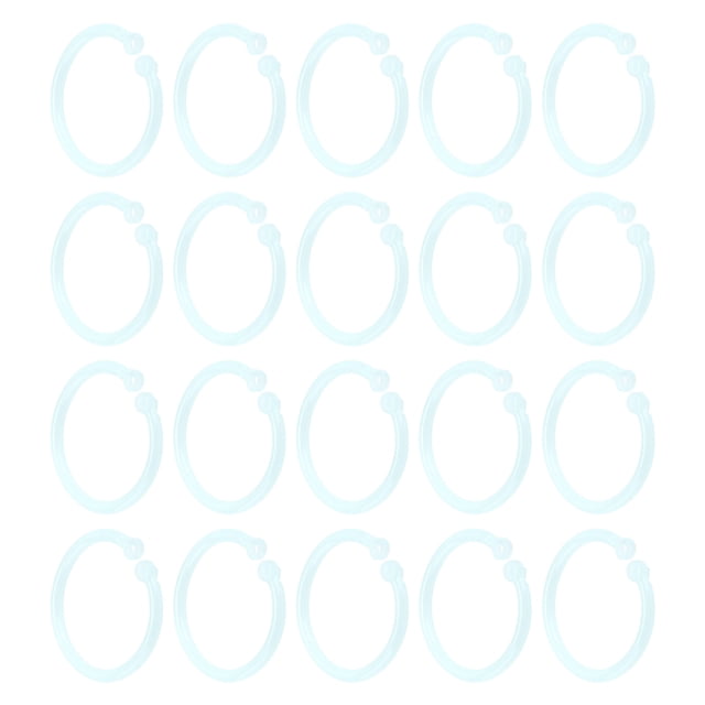 Anillos de plástico para carpetas, 20 piezas de anillos de plástico transparentes para carpetas de libros, anillos para libros, funcionalidad inteligente