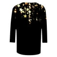 thumbnail image 4 of Luwomo 3/4 Length Sleeve Womens Tops Sparkly Glitter-Feel Shirt Loose Crewneck Tops Fashion Mardi Gras Holiday Rave Shirts,Yellow,2XL, 4 of 4