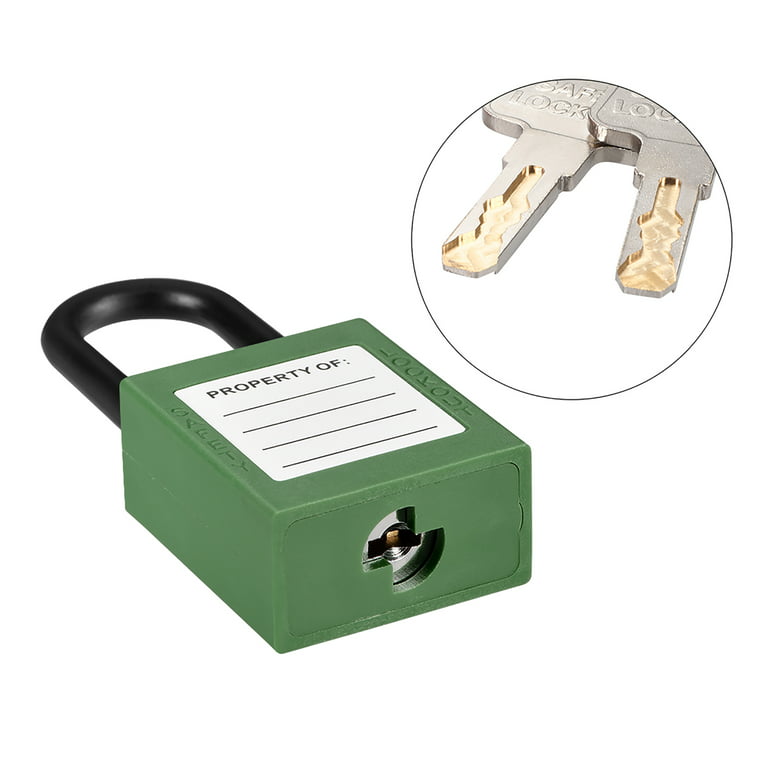 Lockout Tagout Locks, 1-1/2 Inch Shackle Key Different Safety Padlock  Plastic Lock Green 