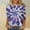 Purple20, variant on Nrmvnmi Womens 3/4 Length Sleeve Cotton Tops Casual Floral Print Round Neck Tie Dye Summer/Fall Tops Loose Fit Elastic and Lightweight Blouse For Women