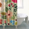 thumbnail image 4 of Boho Floral Shower Curtain 72x72 Inches - Tropical Leaves, Vintage Botanical Print, Waterproof Fabric for Chic Bathroom Decor, Modern Farmhouse & Bohemian Style, 4 of 5