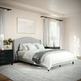 thumbnail image 5 of Martha Stewart Amelia Full Upholstered Platform Bed with Curved Headboard and Cushioned Siderails, Wood Slat Foundation with No Box Spring Needed, Gray, 5 of 11