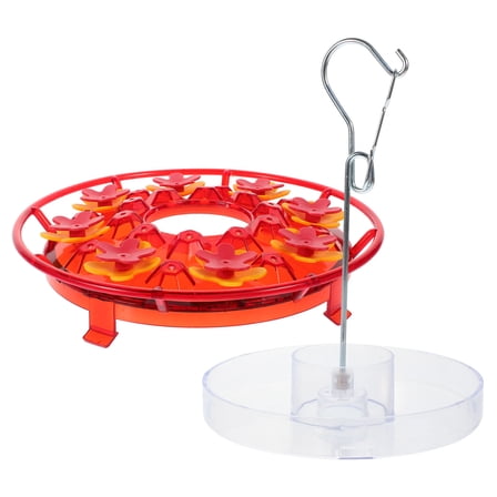 LEORX Outdoor Bird Feeder Red Hanging Design Easy to Clean Garden 1Pcs