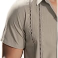 thumbnail image 5 of LNWUY (S-5XL) Plus Size Men's Cuban Guayabera Shirt Short Sleeve Button Down Shirts Casual Summer Beach Linen Shirts Gray XXL, 5 of 7