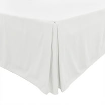 PiccoCasa Pleated Ruffle Bed Skirts with 14" Drop, Snow White Queen