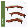 thumbnail image 5 of Estante Esquinero Flotante 3 Piezas Madera Oscura, 5 of 5