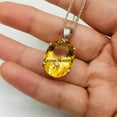 thumbnail image 3 of Solid 925 Sterling Silver Necklace For Women, Genuine Prong Citrine Faceted Oval Gemstone Unique Handcrafted November Birthstone Gifts For Her, 3 of 4