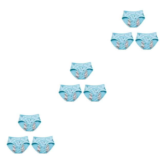Qarigey 3X Lovely Girls' Period Ropa interior menstrual Calzoncillos Lencería A prueba de fugas Transpirable para adolescente Azul claro Type1 NO1