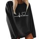 thumbnail image 1 of Gibobby Sudaderas para mujer Sudadera de manga larga con cuello redondo y estampado de corazones para mujer (Negro, M), 1 of 4