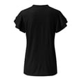 thumbnail image 4 of Womens tshirts ruffle sleeve summer casual tee shirts round neck solid color cute tunic dressy casual business outfits, 4 of 8