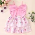 thumbnail image 2 of Popshion Baby Girl Bowknot Cami and Unicorn Skirt Set, Valentine's Day Clothes, 2-Piece, Size 18 Months-7 Years, 2 of 7