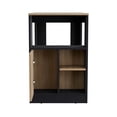 thumbnail image 4 of Kitchen Island Side Shelves and Push to Open Cabinet Black Wengue Natural Oak, 4 of 6