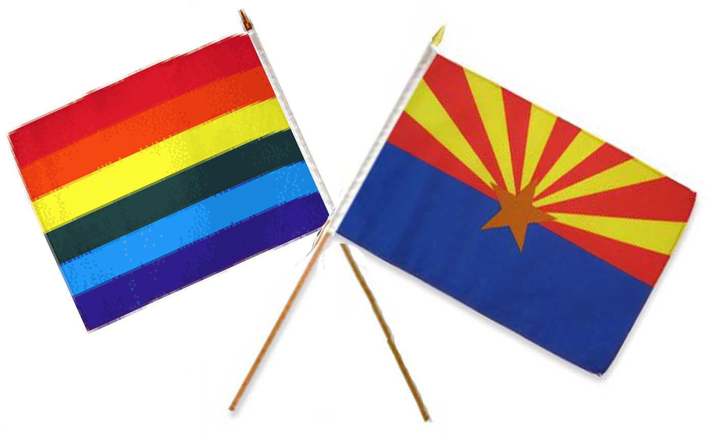 3x5 Gay Pride Rainbow & State Arizona 2 Pack Flag Wholesale Combo 3'x5' 