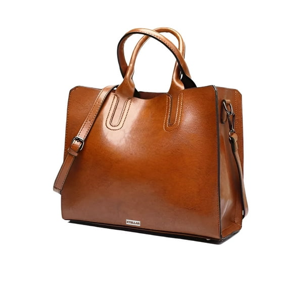 Bolso De Hombro Con Asa Superior Cuero Pu De Bolsas De Mujer Color Marrón