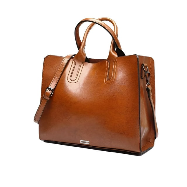 Bolso De Hombro Con Asa Superior Cuero Pu De Bolsas De Mujer Color Marrón