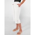 thumbnail image 5 of BAKREP Womens Wide Leg Capri Pants Elastic Waist Casual Loose Lounge Trousers Summer Flowy Beach Vacation Clothes, 5 of 12