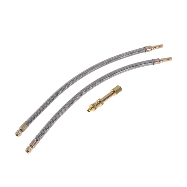 1 Juego de extensión de válvula de neumático de cobre de 180 grados con vástago de válvula de neumático de acero inoxidable duradero de 350 mm para automóvil, motocicleta, RV, camión y bicicleta