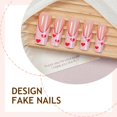 thumbnail image 4 of Uñas postizas Sutaozhi 24 piezas diseño largo cuadrado con corazones, 4 of 7