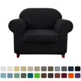 thumbnail image 1 of 2024 Textured Grid Stretch Sofa Cover Couch Slipcover with Separate Cushion Cover(Gray  Sofa), 1 of 6
