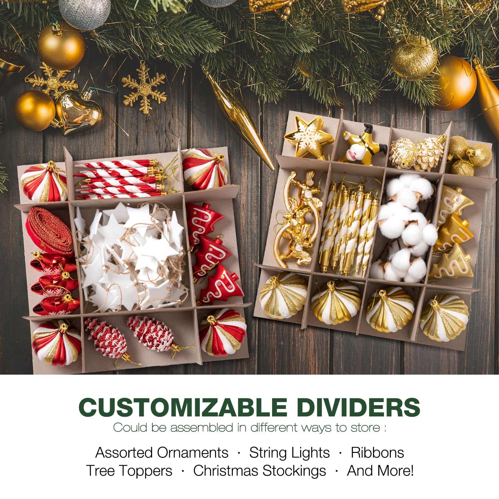  Durable Non-Woven Christmas Ornament Storage Box with Removable  lid, Stores up-to 64 Standard Holiday Ornaments & Xmas Decorations For  Seasons To come - 12 x 12 Inch 4 Layer Ornament Storage