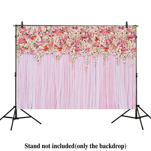 GreenDecor 7x5ft photography backdrops wedding decoration party pink floral Flower wall curtains Birthday Bridal shower banner photo studio booth background photocall