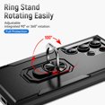 thumbnail image 2 of Hybrid Rugged Case for Samsung Galaxy S25 Ultra Phone, Military Grade Heavy Duty Shockproof Rotatable Magnetic Ring Holder Kickstand Armor Dual Layer Cover for Galaxy S25 Ultra, Black, 2 of 9