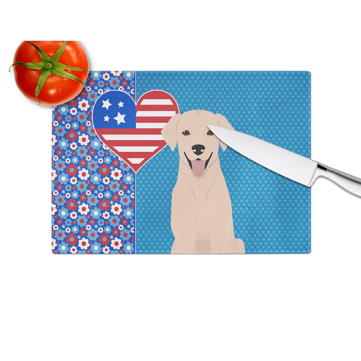 Yellow Labrador Retriever Glass Cutting Board Large 12 in x 15 in
