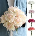 thumbnail image 1 of Shenmeida 1Pc 5 Heads Fake Flowers, Silk Rose Flowers, Suit for Wedding/Party Centerpiece Road Lead Flower Rack Decorations, 1 of 7