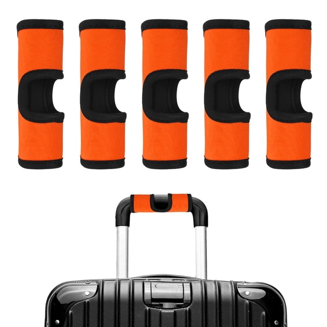 Uxcelll Funda para Mango de Equipaje 5 Pcs Identificadores de Equipaje de Neopreno Diseño Hueco Naranja 5.9 pulgadas Funda de Mango de Agarre Cómodo