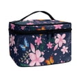 thumbnail image 2 of HELLHERO Travel Cosmetic Toiletry Bags Floral Pattern Zipper Storage Bag Desktop Large Capacity Gifts for Mom, 2 of 6