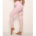 thumbnail image 4 of Pantalones de yoga elásticos de cintura alta con doble aro y estampado bronceado, de estilo europeo y americano, ajustados a la cadera para fitness, para mujer, 4 of 5