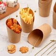 thumbnail image 2 of 50 Pcs 12 oz French Fry Containers Disposable Charcuterie Cups - Incline Design Round Kraft Paper French Fry Cups Stackable for Waffles Chips or Popcorn, 2 of 7