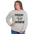thumbnail image 4 of Friday Monday Happy Sad Weekend Vibes Unisex Plus Fleece Graphic Sweatshirt Brisco Brands 3X, 4 of 5