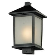 Z-Lite 537PHB-BK- Outdoor Post Light Black Aluminum Glass