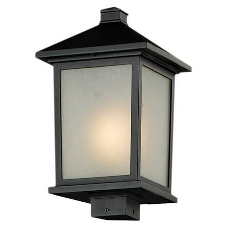 Z-Lite 537PHB-BK- Outdoor Post Light Black Aluminum Glass