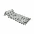 thumbnail image 4 of Paisley Floor Pillow Lounger Cover, Minimalist Oriental Florets Leaves Dark Colors Iranian Culture Featured Image, Nap Mat Printed Fabric Case for 5 Pillows, 88" x 27", Grey and White, by Ambesonne, 4 of 5