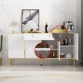 thumbnail image 5 of WIAWG Accent Cabinet with Drawer, Buffet Sideboard with Pop-Up Doors for Living Room,White, 5 of 8
