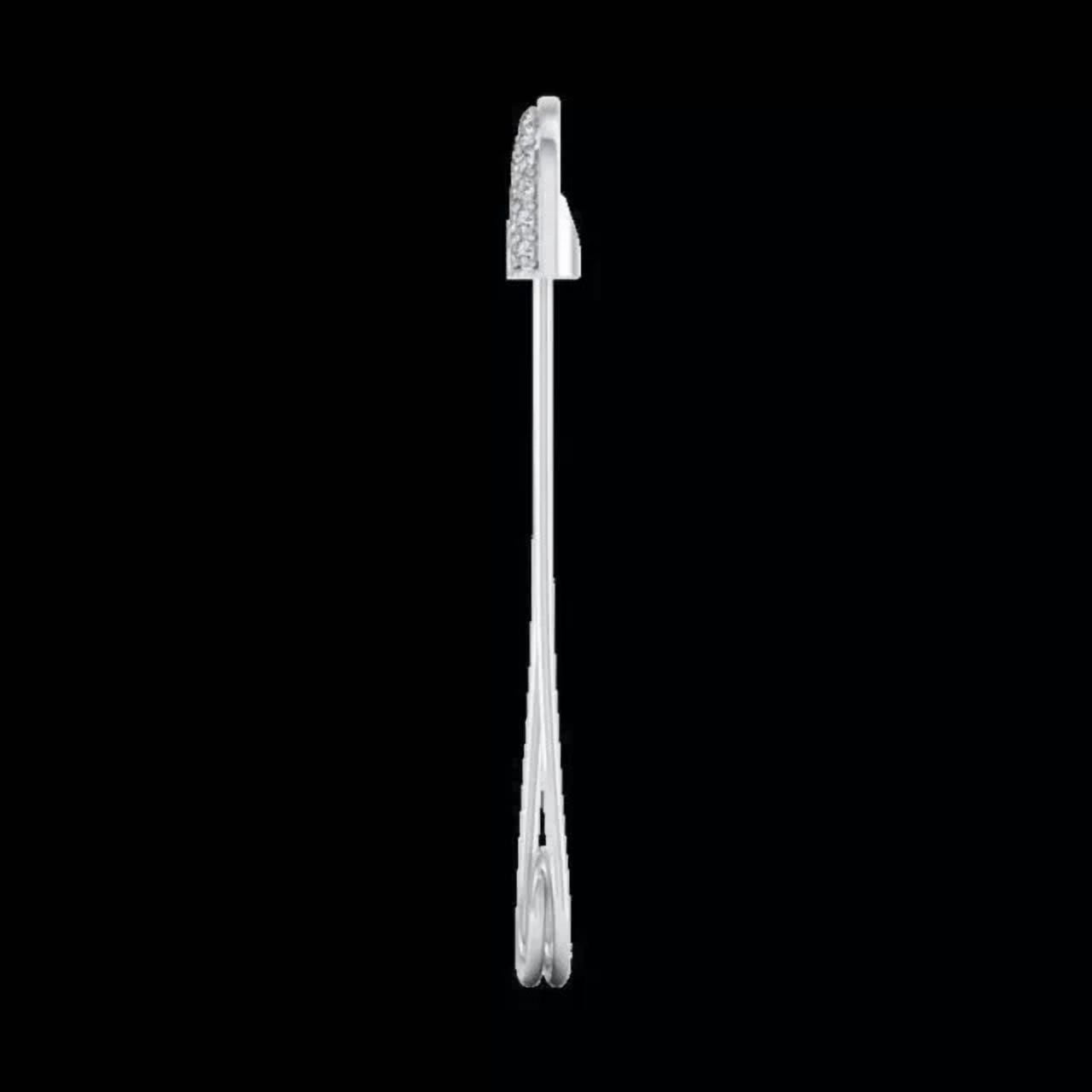 Safety Women's Brooch Pin 1.50 Ct Round Cut Lab-Created Diamond 14k White Gold Plated 925 Silver
