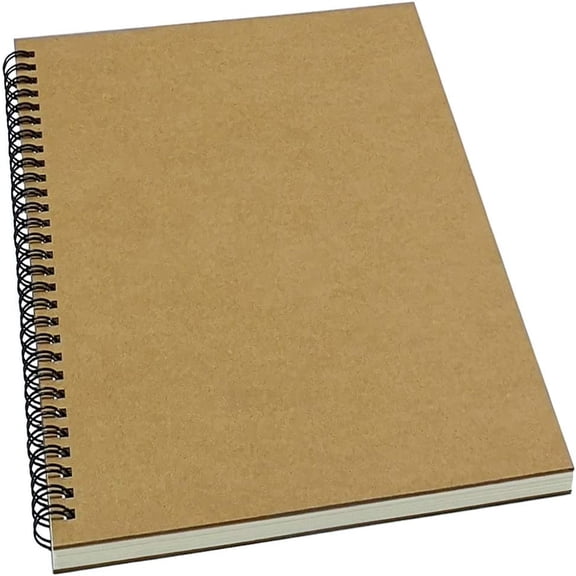 Spiral Notebook/Spiral Journal Lined, B5 Hard Kraft Cover Wire Bound Notebook Ruled, 70 Sheets (140 Pages), 10.5" x 7.3", Brown