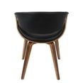 thumbnail image 4 of Symphony Mid-Century Modern Dining/Accent Chair in Walnut Wood and Black Faux Leather by LumiSource, 4 of 5