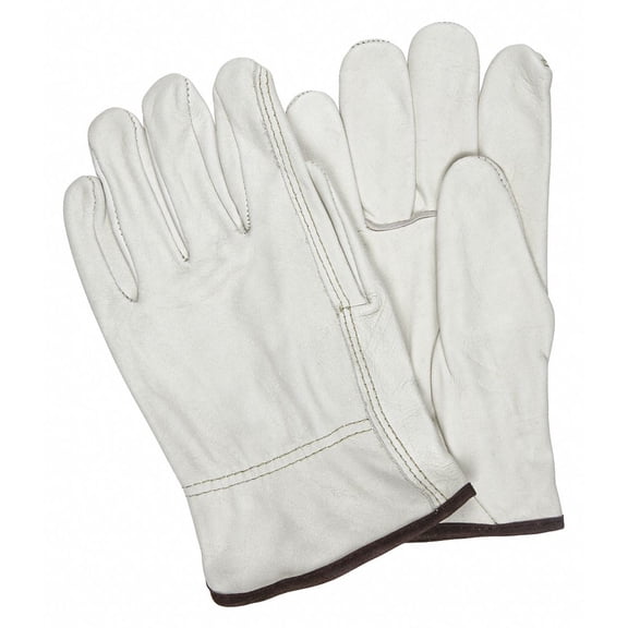 Mcr Safety Leather Gloves,Beige,XL,PK12  3203XL