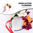 thumbnail image 2 of GOOHOCHY Diadema de flores para mujer Orquídea Corona de rosas Corona de pelo Festival Diadema, 2 of 8