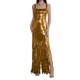 thumbnail image 1 of Vestidos de Fiesta Elegantes de noche para mujer sin espalda con purpurina Sexy delgado largo con borlas Cgtredaw Oro T M para Mujer, 1 of 9