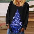 thumbnail image 2 of Camisas casuales de manga larga para mujer, suéter, túnica suelta, blusa con cuello redondo y estampado de árbol de Navidad Fridja fhghd1761, 2 of 4