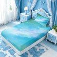 thumbnail image 4 of meiyoeat Teal Galaxy Star Twin Sheets,Calm Magical Sky Pattern Bedding For Girl,3-Piece,1 Fitted Sheet and 1 Pillowcase, 4 of 6